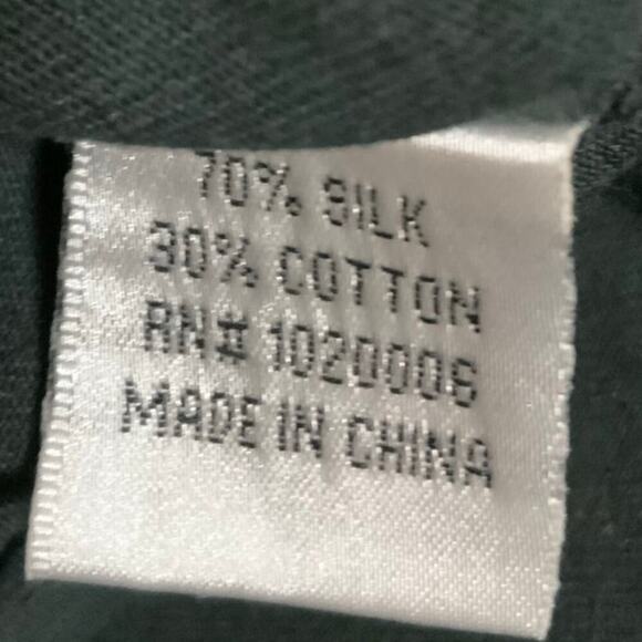 Cubix Silk Top S 3/4 Sleeve Crewneck Keyhole Casual Minimalist Preppy Pullover - Picture 5 of 6